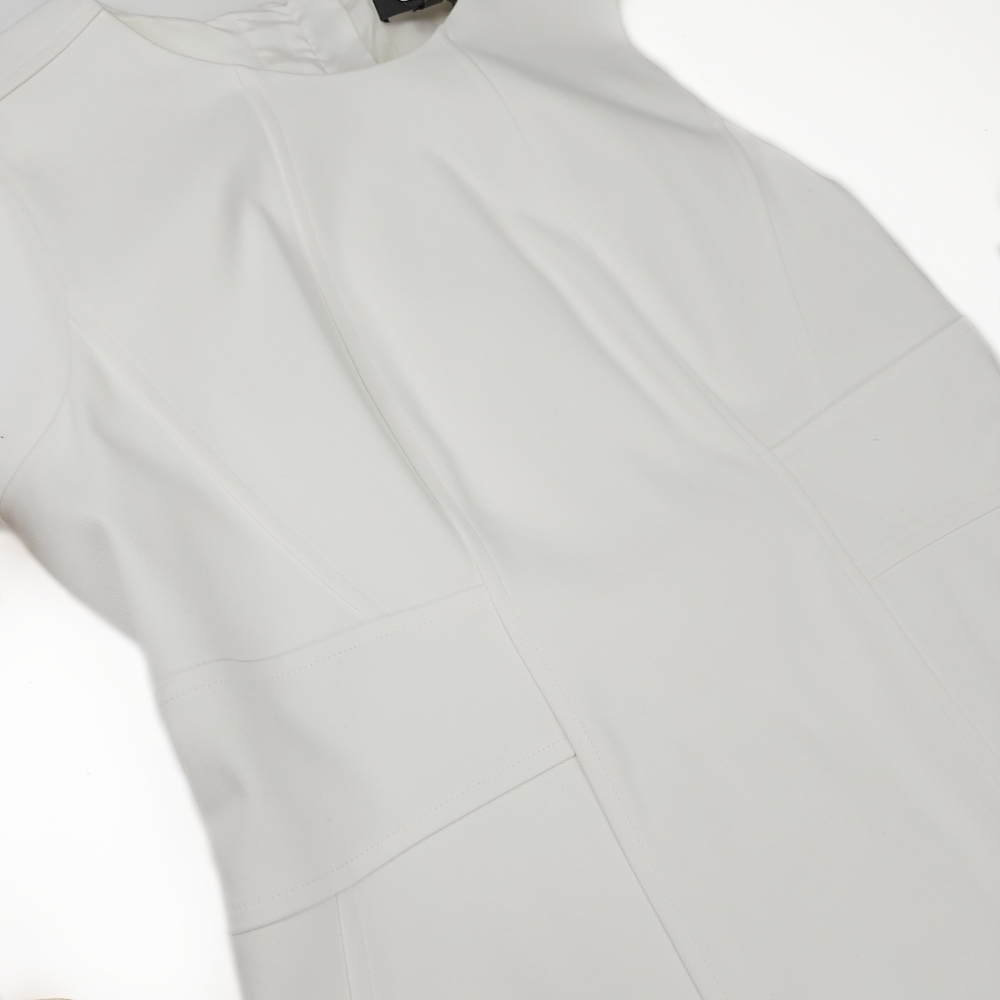 New Belstaff Designer White Structured Panel Dress Size 44 - 12 - Lg - Picture 4 of 12